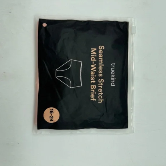 2 Pair Seamless Stretch Mid Waist Brief 16-24 1 Black 1 Tan - Picture 5 of 8